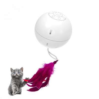 New arrival USB rechargeable interactive smart pet toy  Automatic rolling ball Anti-break bite self rotating cat ball